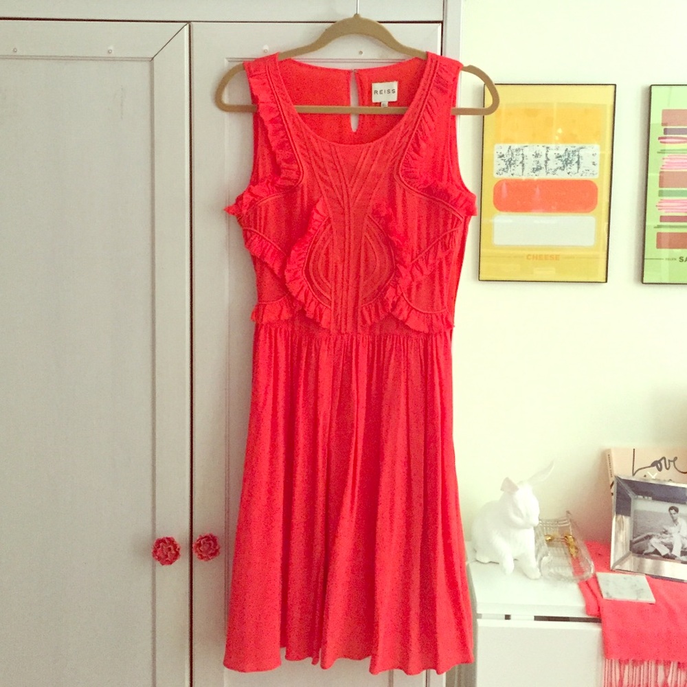 Reiss Loulou Ruffle Silk Dress